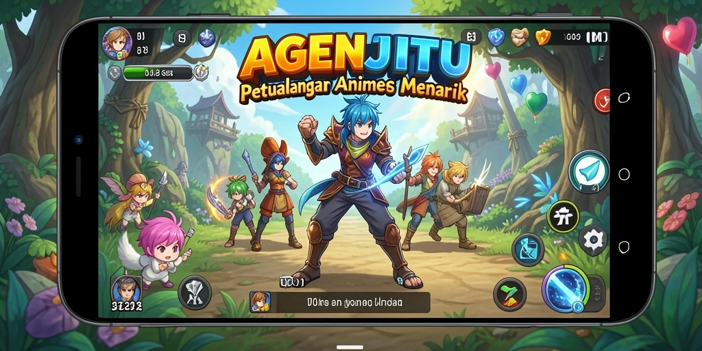 Tampilan gameplay menawan dari AGENJITU dalam aksi petualangan Anime.