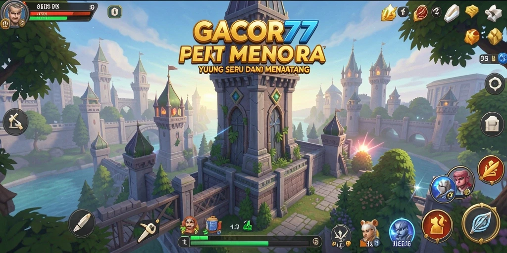 Screenshot utama GACOR77 menampilkan aksi seru gameplay Tower Defense.