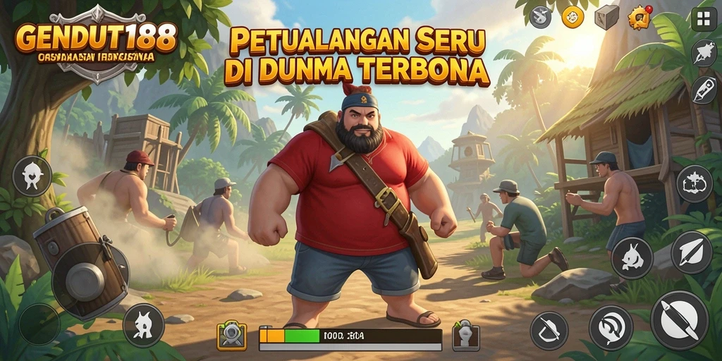 Tangkapan layar menunjukkan aksi seru dalam gameplay GENDUT188 di dunia terbuka.