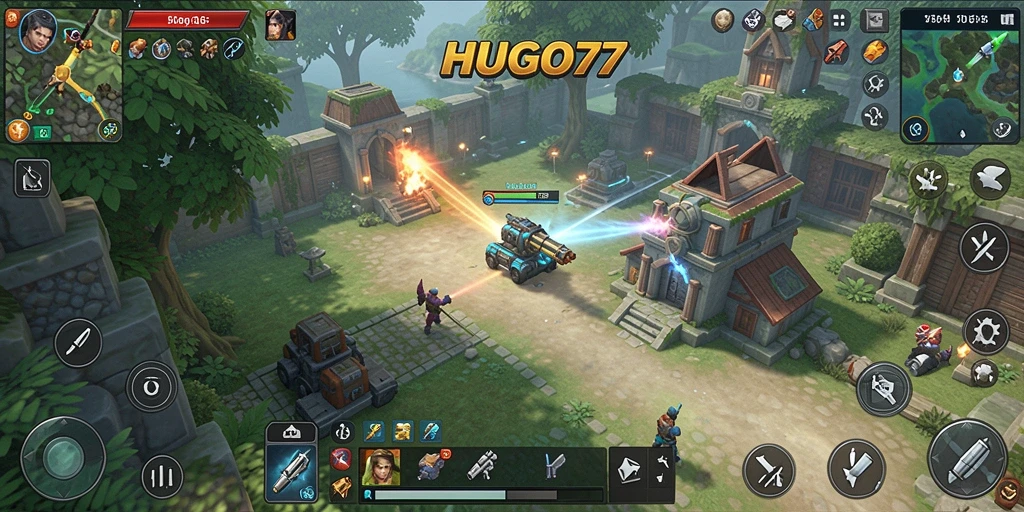 Tampilan gameplay HUGO77 yang mendebarkan dan penuh strategi.