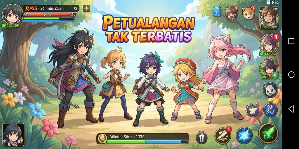 Tangkapan layar RP55 menampilkan karakter anime dalam aksi yang mendebarkan.