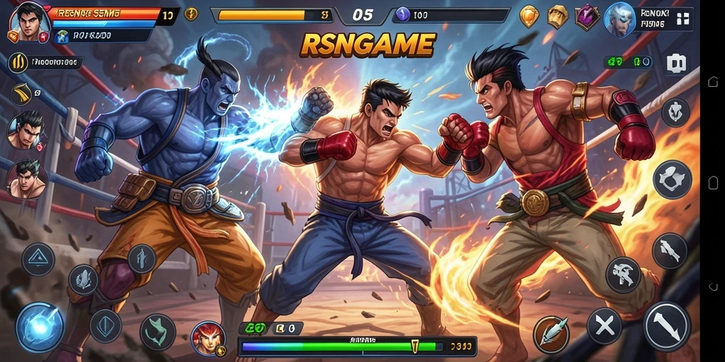 Tangkapan layar RSNGAME menampilkan pertarungan intens dan karakter ikonik.