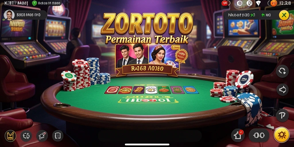 Tampilan gameplay ZORTOTO yang mendebarkan dengan suasana Kasino yang hidup.